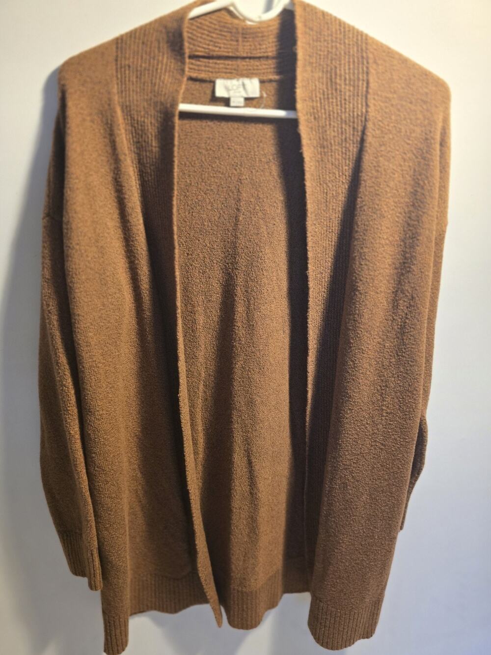 Ann Taylor Loft Sweater Womens Medium Brown Cardigan Open Front Neutral cozy